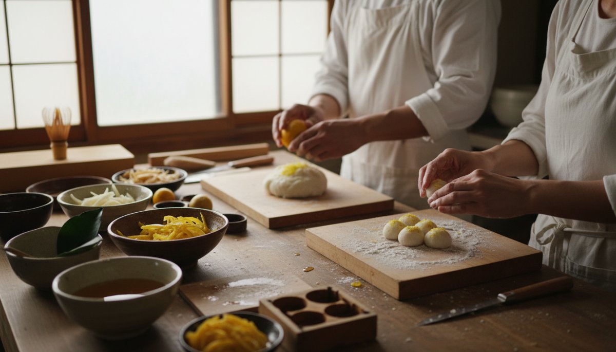 柚子加工品を使った和菓子製造の実践例