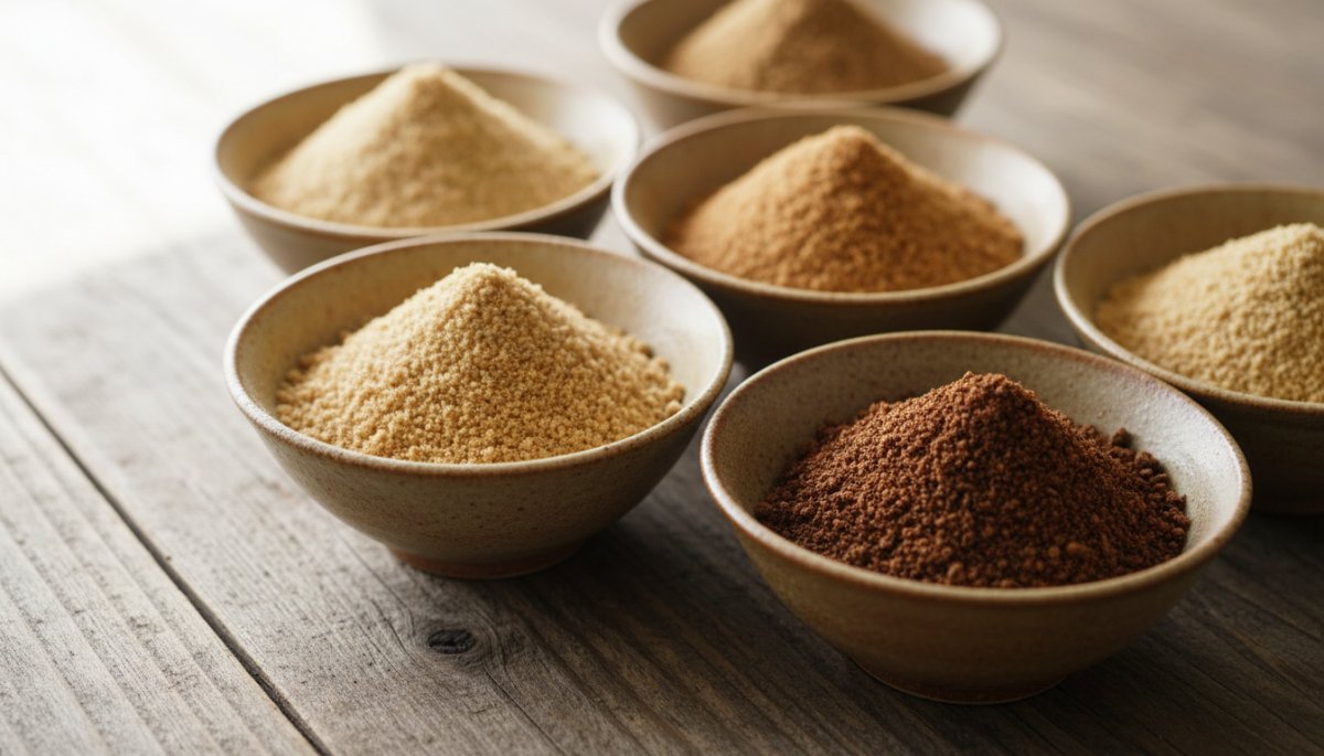 きな粉の焙煎度合いによる色の違いと粒度比較