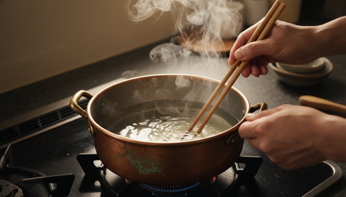 寒天を煮溶かす調理工程