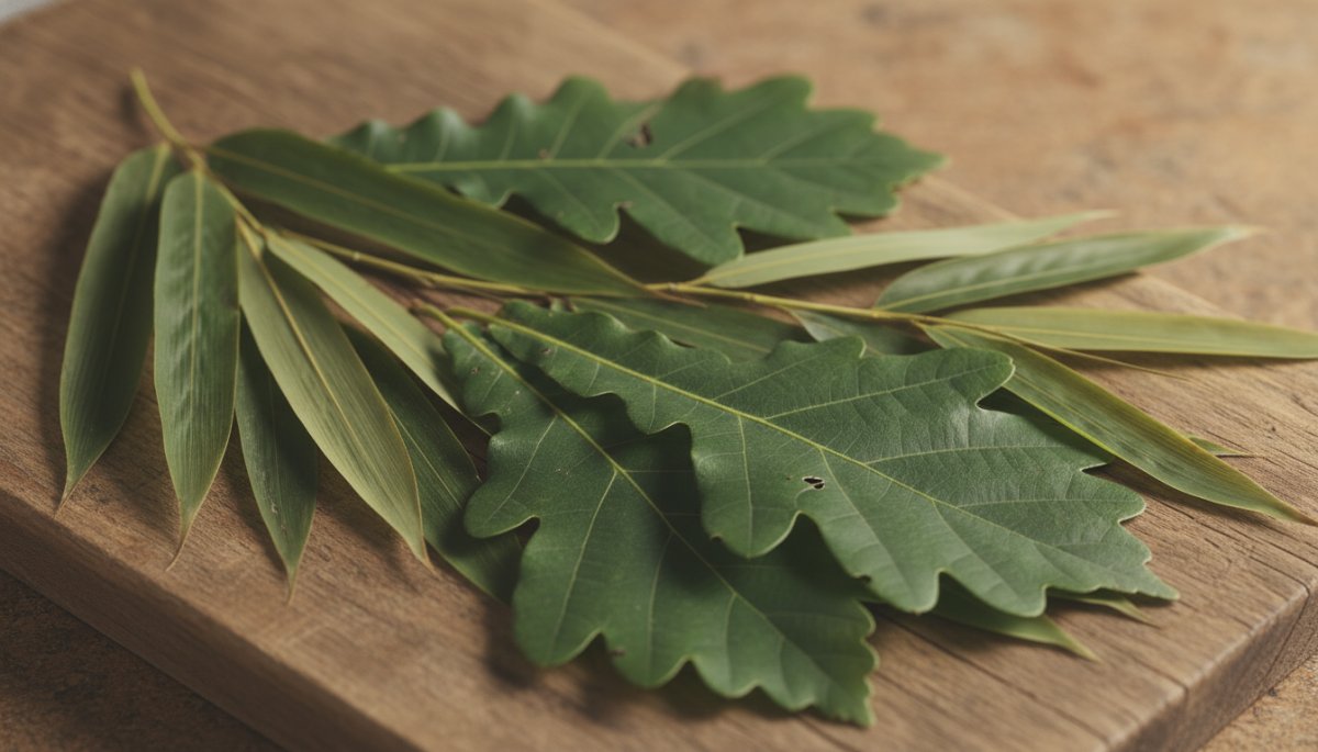 和菓子用の柏葉と笹の葉 天然植物素材