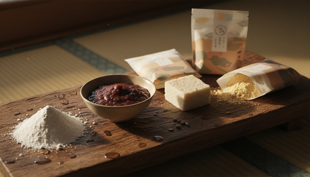 和菓子製造用ミックス粉と伝統的な和菓子の原材料