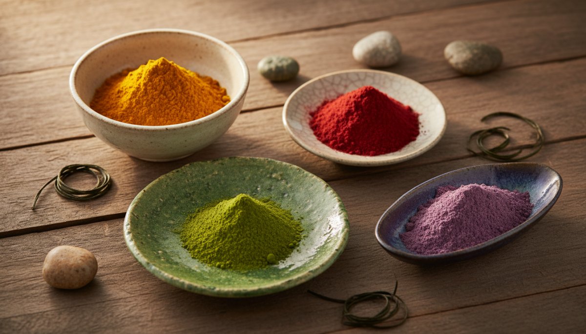 和菓子の天然着色料 クチナシ 紅麹 抹茶 紫芋