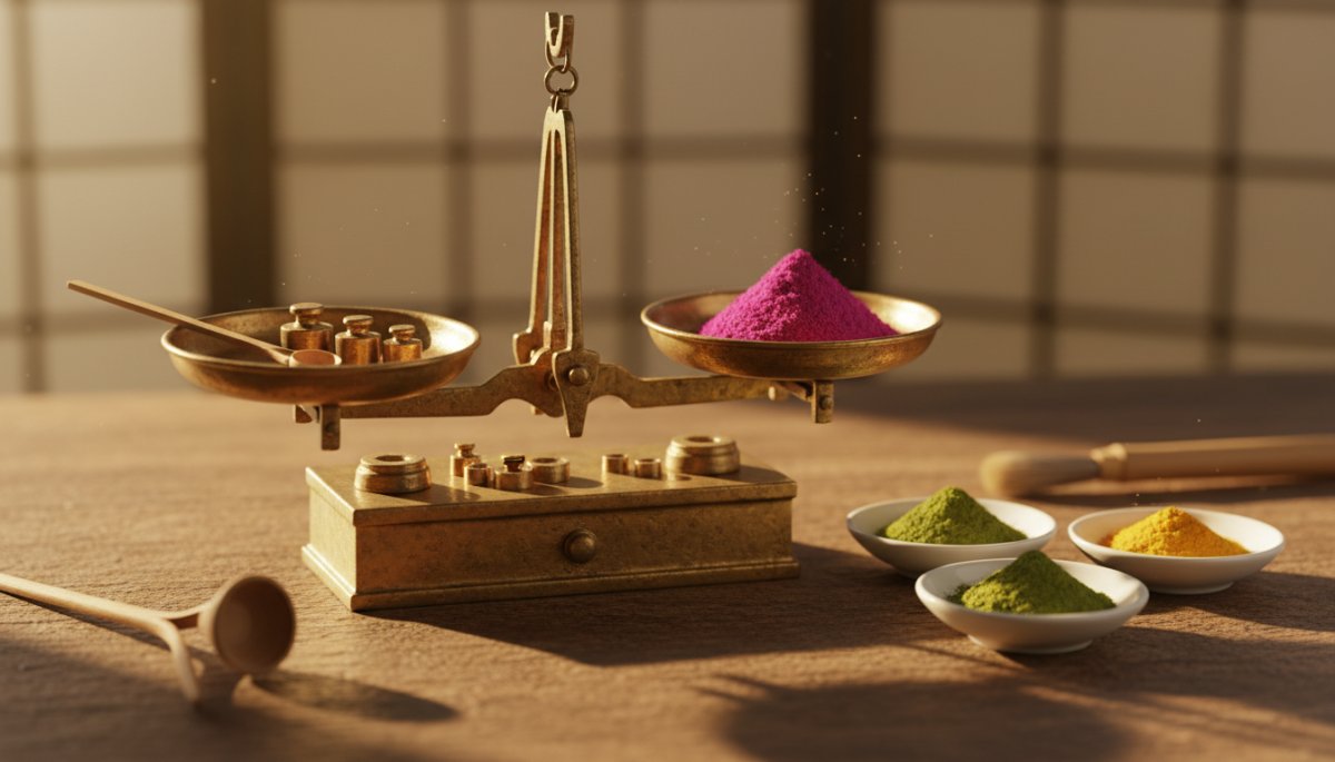 天然着色料 使用量 計量 和菓子製造