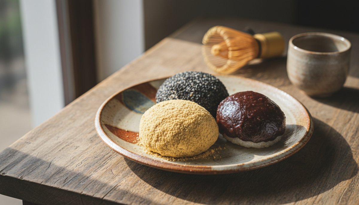 きな粉と黒ごまのおはぎ