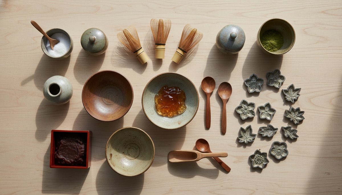 和菓子ゼリー作りの原料と道具