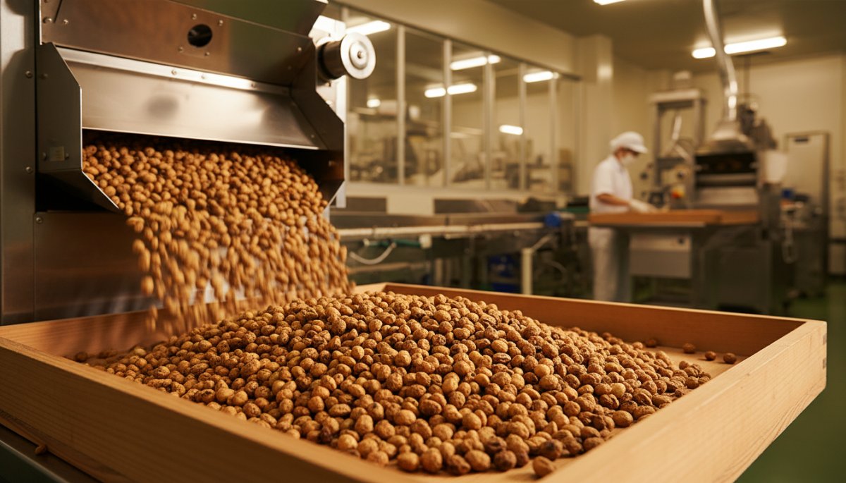 国産大豆の焙煎工程と品質管理