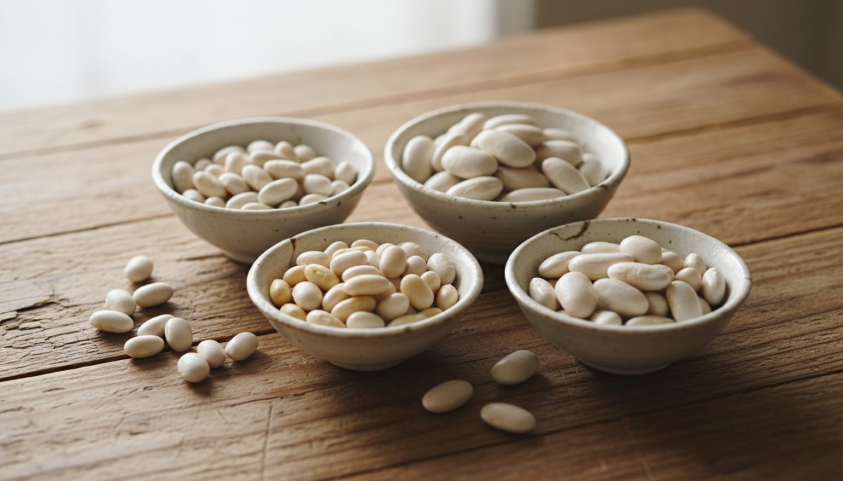 白餡の原料となる様々な白い豆の種類