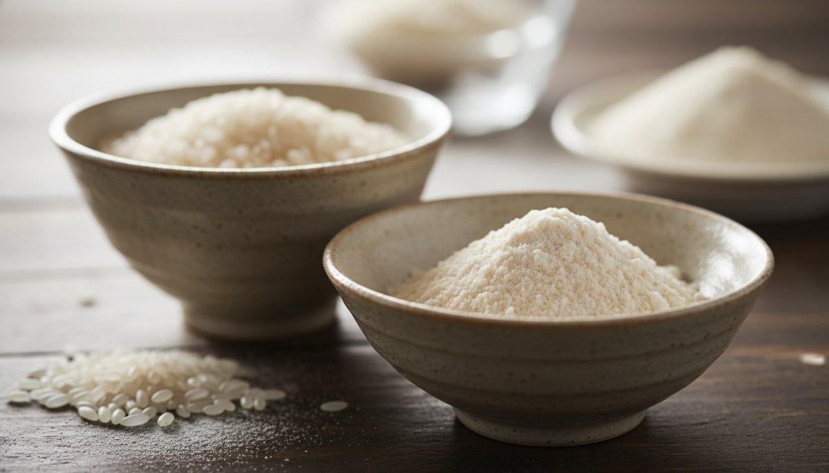 正月の和菓子材料 もち米と上新粉