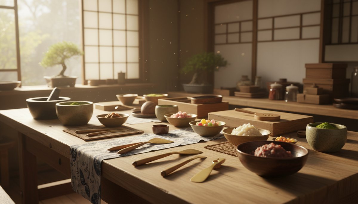 和菓子店での柚子スライス活用シーン