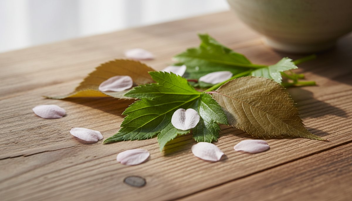 春の和菓子原料 桜葉とよもぎの自然素材