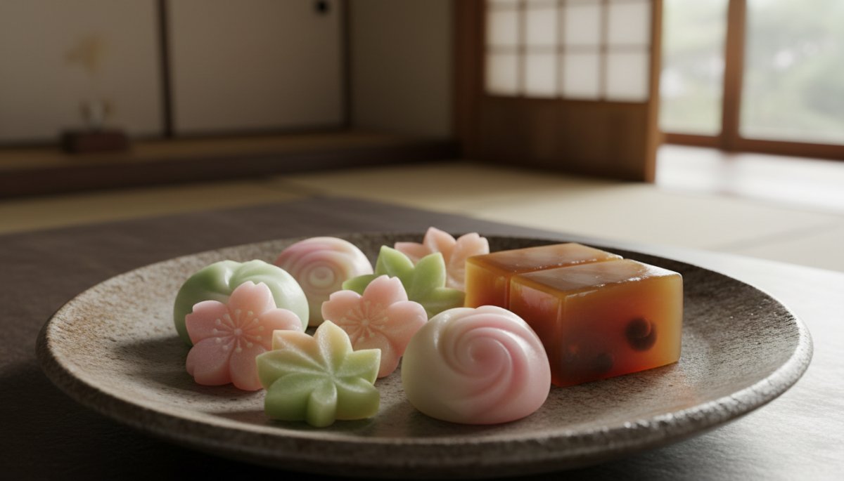 和菓子のツヤ出し技法と原料の美しい仕上がり