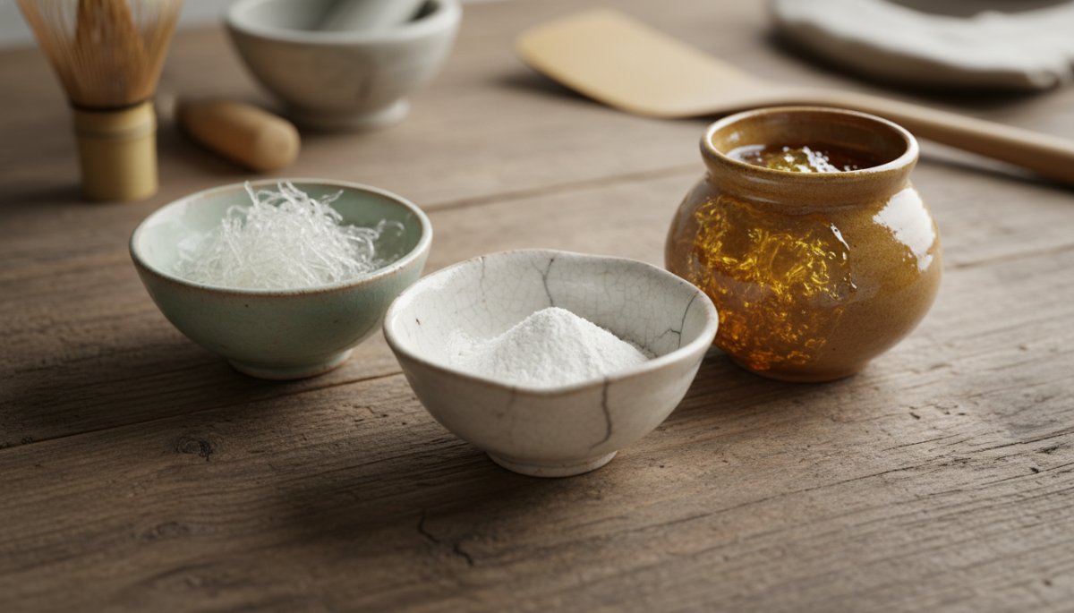 葛粉と寒天を使った和菓子のツヤ出し原料