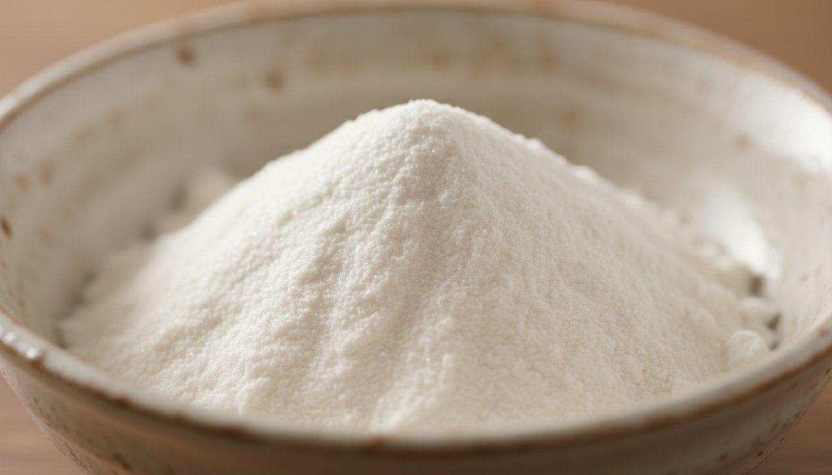 高品質な薯蕷粉の粒子と色合い