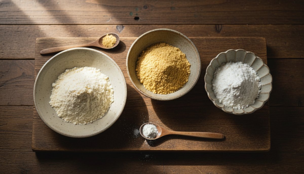 和菓子原材料 薯蕷粉 きな粉 米粉 比較