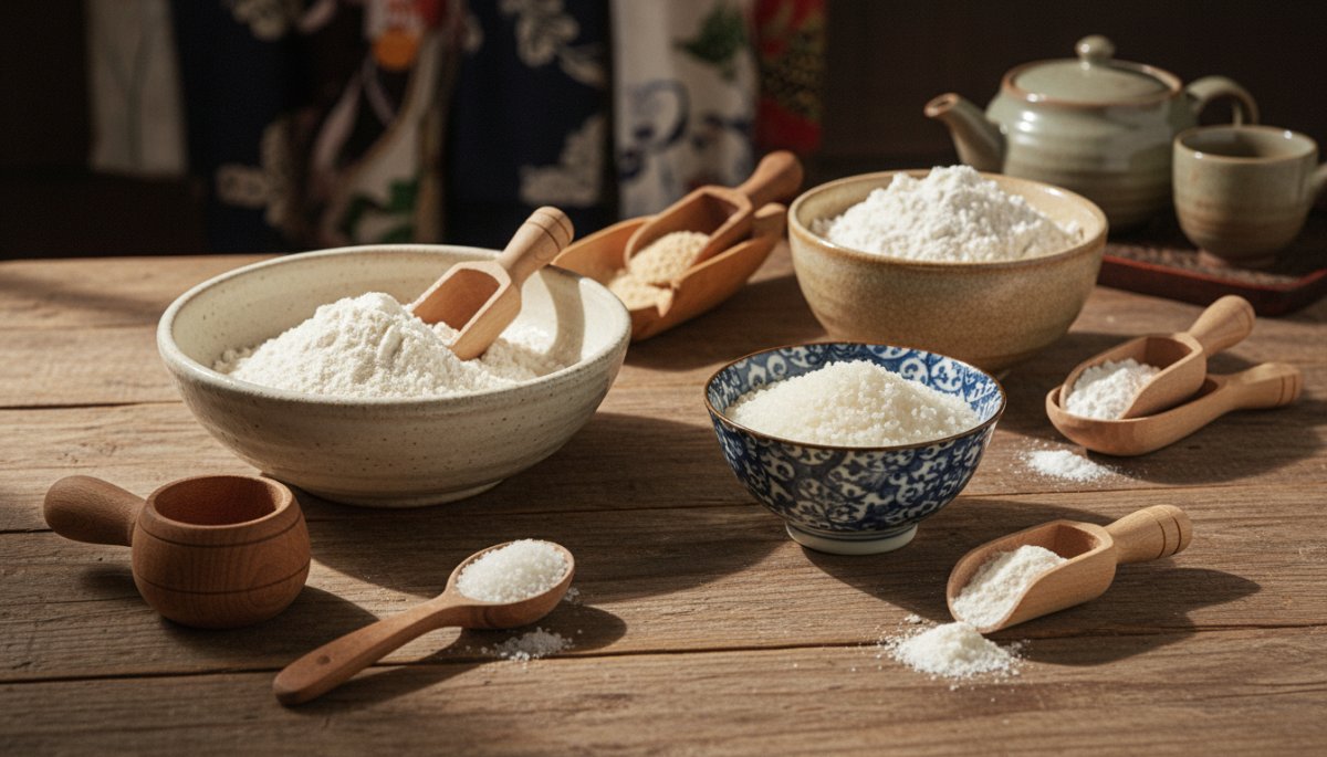 和菓子製造に使用される各種穀物粉類の原料