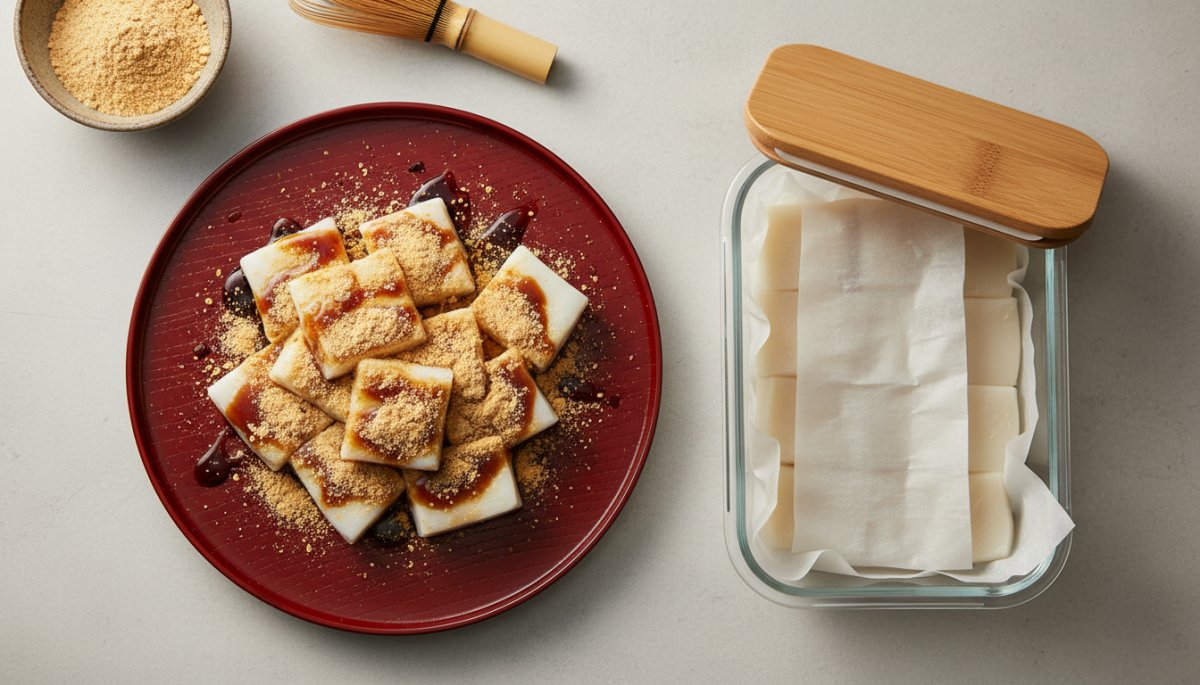 葛餅の盛り付けと保存方法